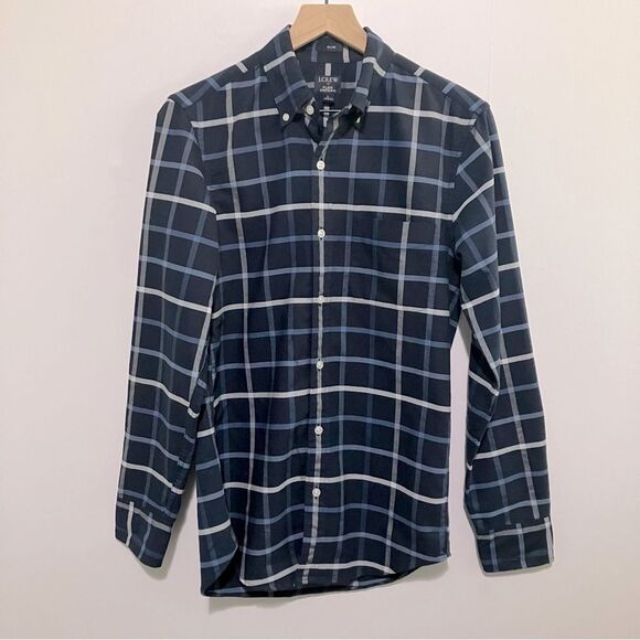 J. Crew Other - J Crew Button Down Shirt Men Size Small  Blue Plaid Slim Flex Oxford